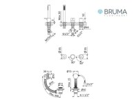 MEDIDAS SISTEMA PARA BAÑO Y DUCHA DE REPISA X-ALPHA BRUMA